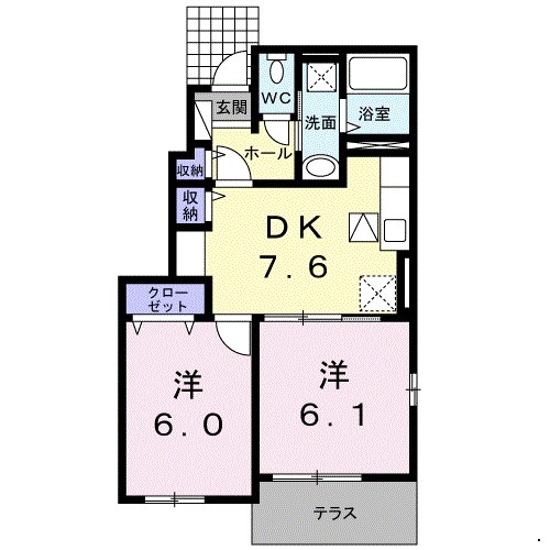 グリ-ンヒルBの間取り