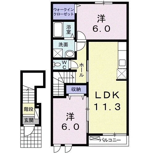 カーサ府中 Ⅱの間取り