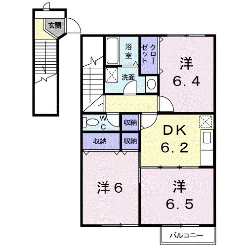 パパイヤプレースAの間取り