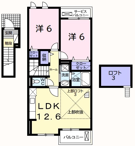 カーサ ボヌールAの間取り