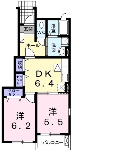 ルーエ Bの間取り