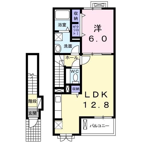 オアシス Bの間取り
