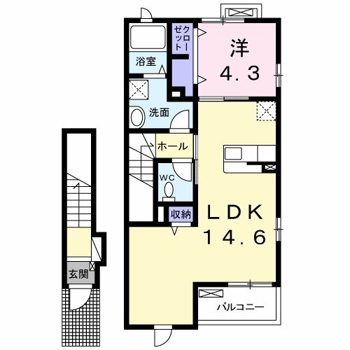 COCOLUANA・K Ⅱの間取り