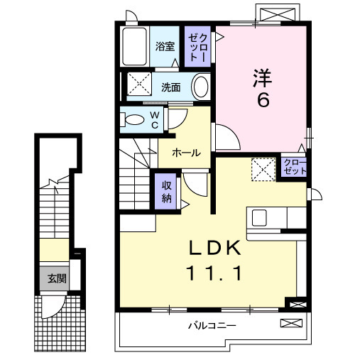 チェリー８・02050号室の間取り