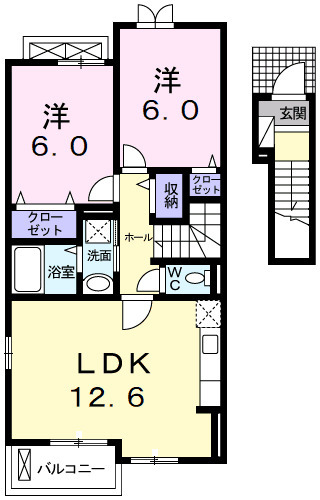 プランドール Bの間取り