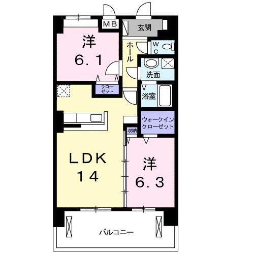 オリーブ コート塚田の間取り
