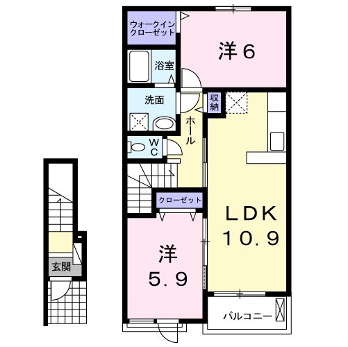 グランパール延方Ⅲの間取り
