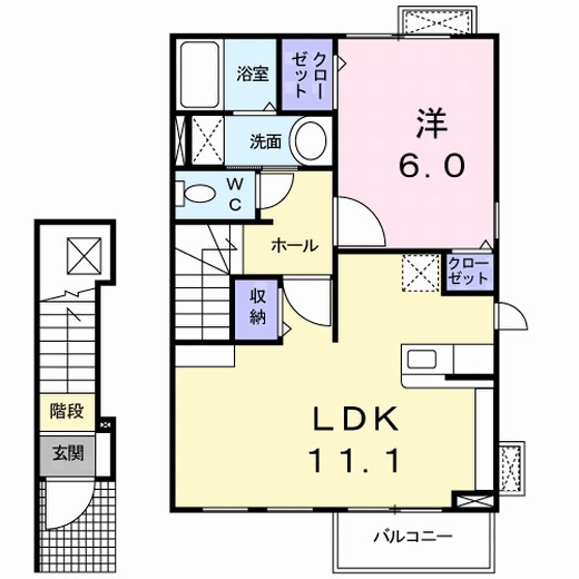 サンハイム Aの間取り