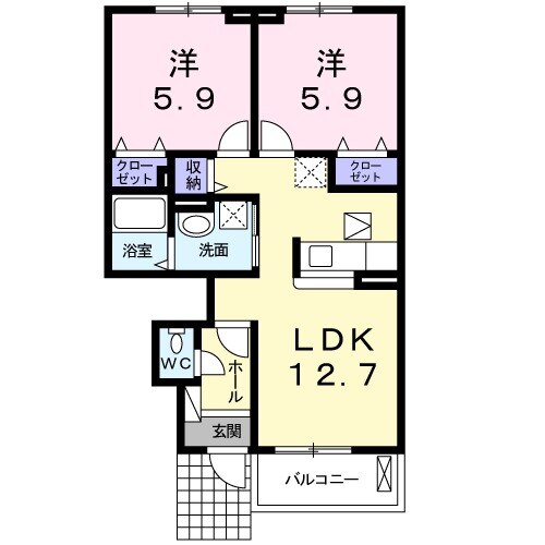 エレガントヒルAの間取り