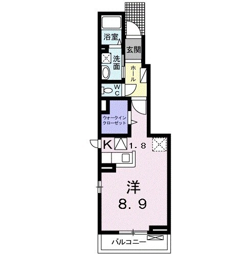 ベルアンジュ・01030号室の間取り