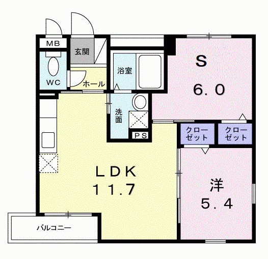 イルソーレ桂 Ⅰ番館の間取り