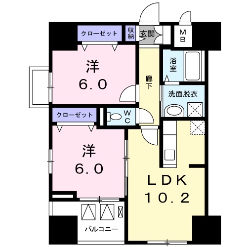 リバーサイド　ガーデン・02030号室の間取り