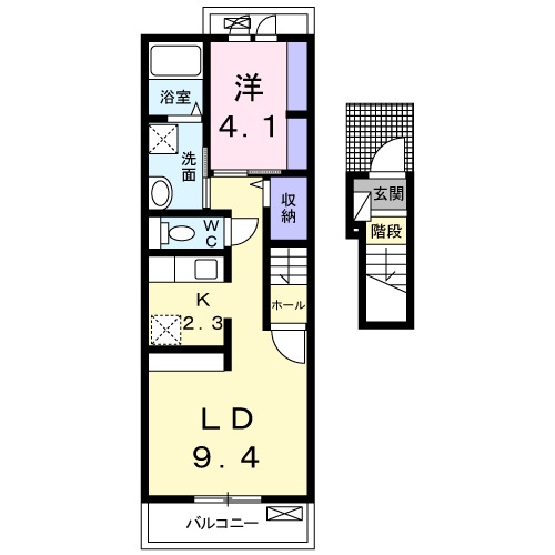 リバージュ厚木Ⅴの間取り