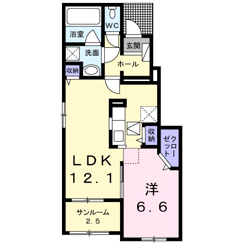 リバーシャトー Ⅰの間取り
