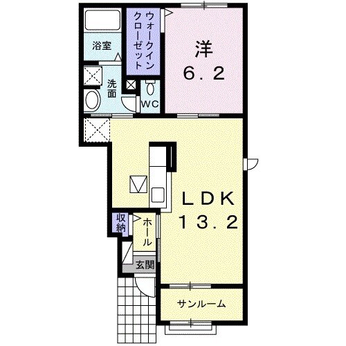 アンジュ ドゥの間取り