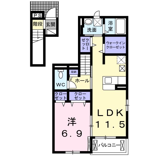 ニコ ヴィラージュAの間取り