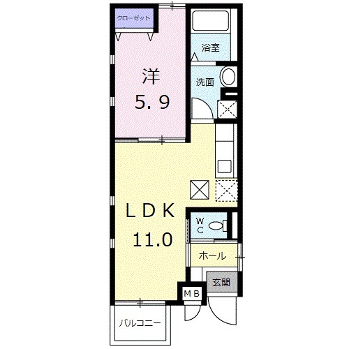 クレアージュ・Kの間取り