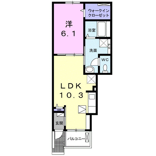 アンジュ・ソシア Bの間取り