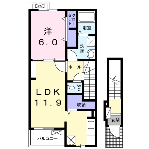 ルピナス・リバーAの間取り