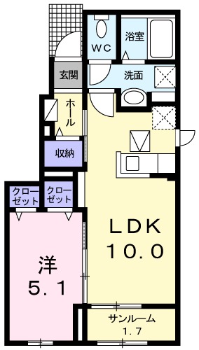 プラシードアルバⅤの間取り
