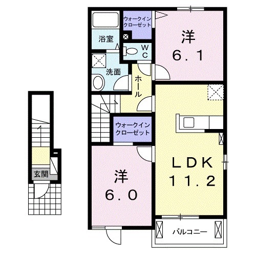 コンフォーティアBの間取り