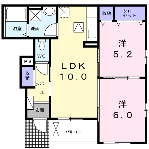 上野町の完工年月（2017年2月）築の賃貸アパートの間取り