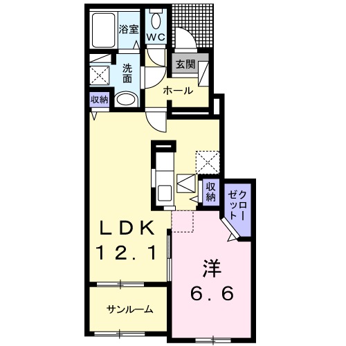 グランツ　ＴＡ・ＴＵ・ＭＩ　Ⅲ・01020号室の間取り