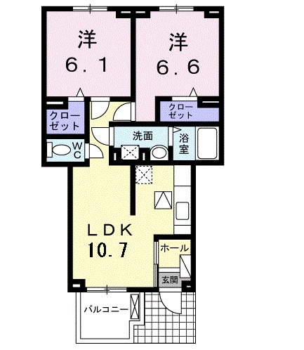 パレ・ロザージュⅠの間取り