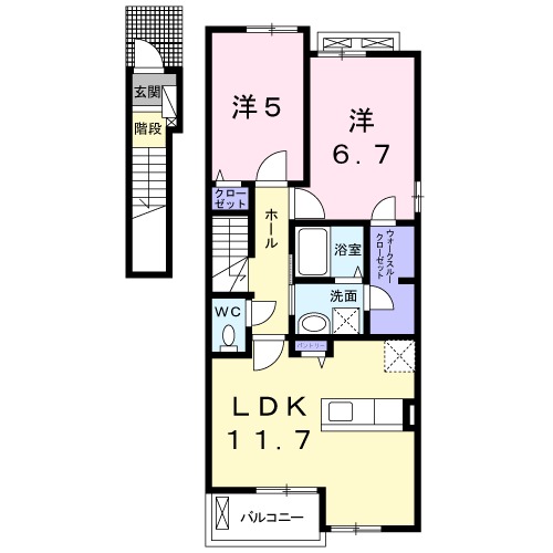 オアシス11 Dの間取り