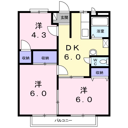 サンシティ小野田 Bの間取り