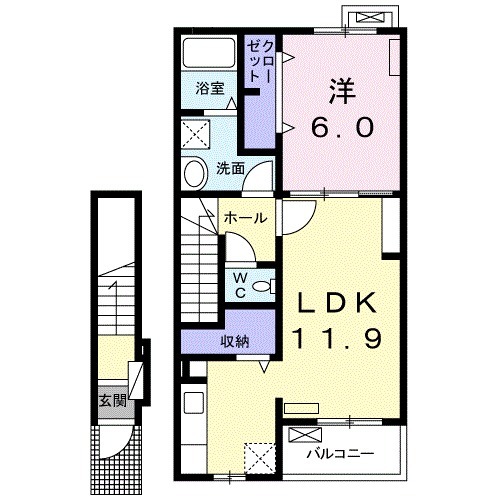 アビターレ ベッシェ Ⅲの間取り