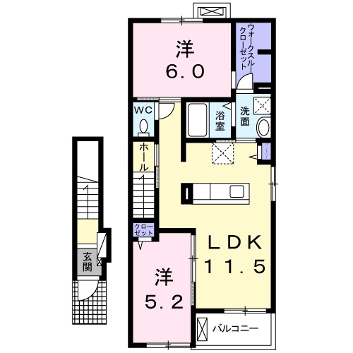 スヴェニール ポルトⅠの間取り