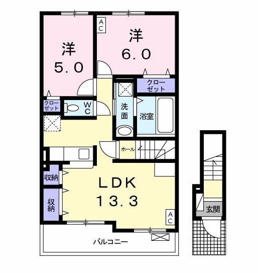 02010号室の間取り