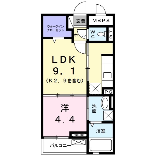 アクラス三山木の間取り