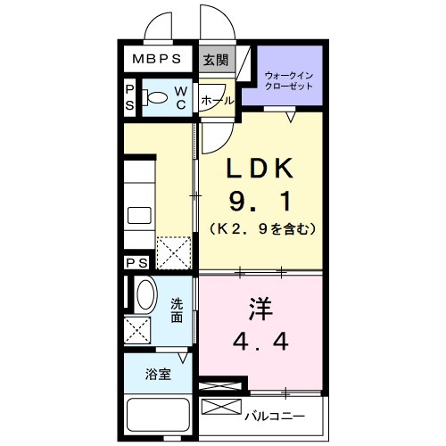 アクラス三山木の間取り