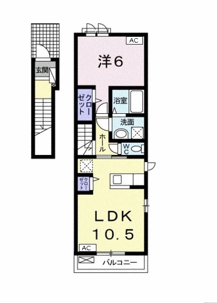 ウェスト フルール Ⅰの間取り