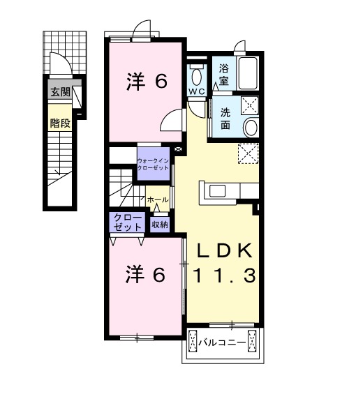 ラフレシールメゾンＡ・02030号室の間取り