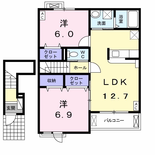 カーサ クォーレ Ⅱの間取り