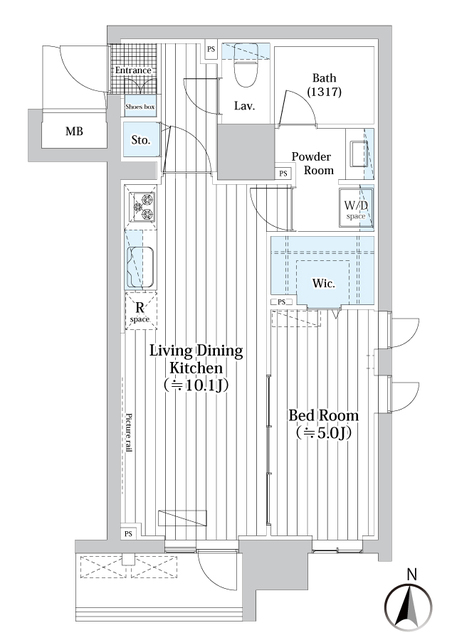 Ｌ・ＢＡＳＥ押上Ｎｏｒｔｈ・201号室の間取り