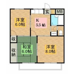 フローラル21 B棟の間取り