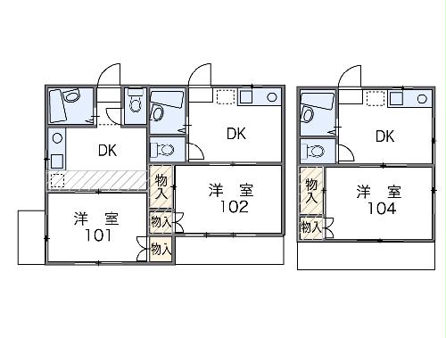 レオパレスベルジェ幸の間取り