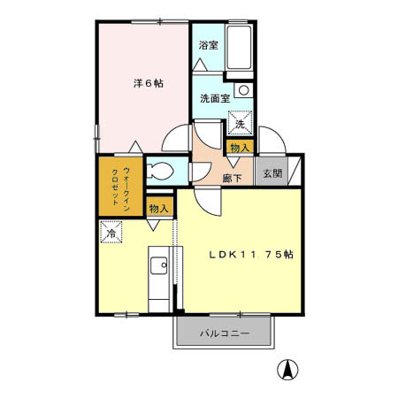 セジュールKIYO Bの間取り