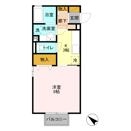 モン ビラージュ　Ｄ・203号室の間取り