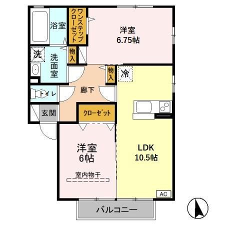 Ｐａｒｋ　Ⅱ・201号室の間取り