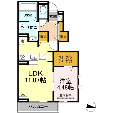 ソレイユ三原台Bの間取り