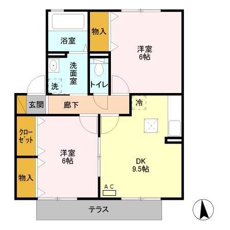 グリーンルーフ・103号室の間取り