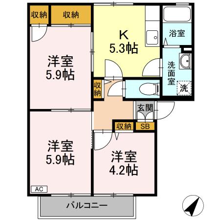 エクセル岸の間取り