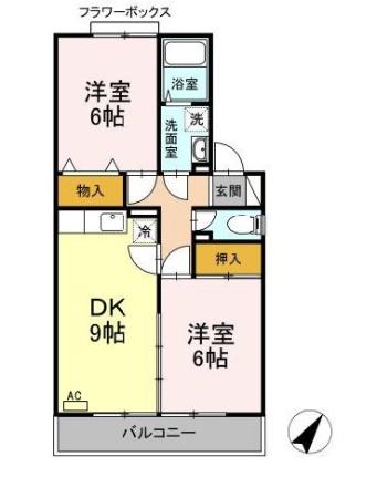 ヒルサイドタウンＢ棟・B205号室の間取り