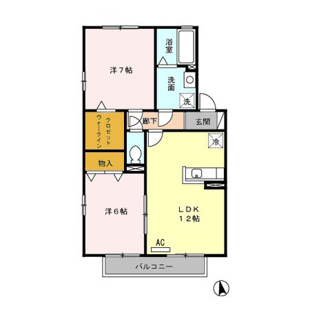 セジュール直江 Bの間取り