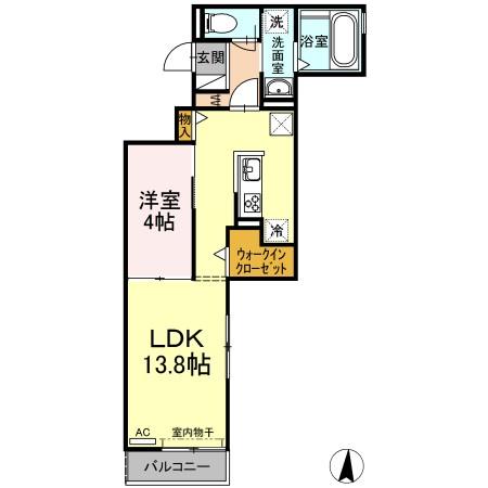 D-Room Sashie（ﾃﾞｨｰﾙｰﾑｻｼｴ）の間取り